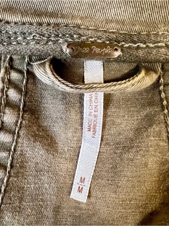 Free People Wms Collapsing Twin Cotton Knit Asymmetric Crop Military Jacket M - Picture 8 of 13